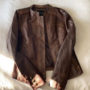 Brown Vegan Leather Jacket